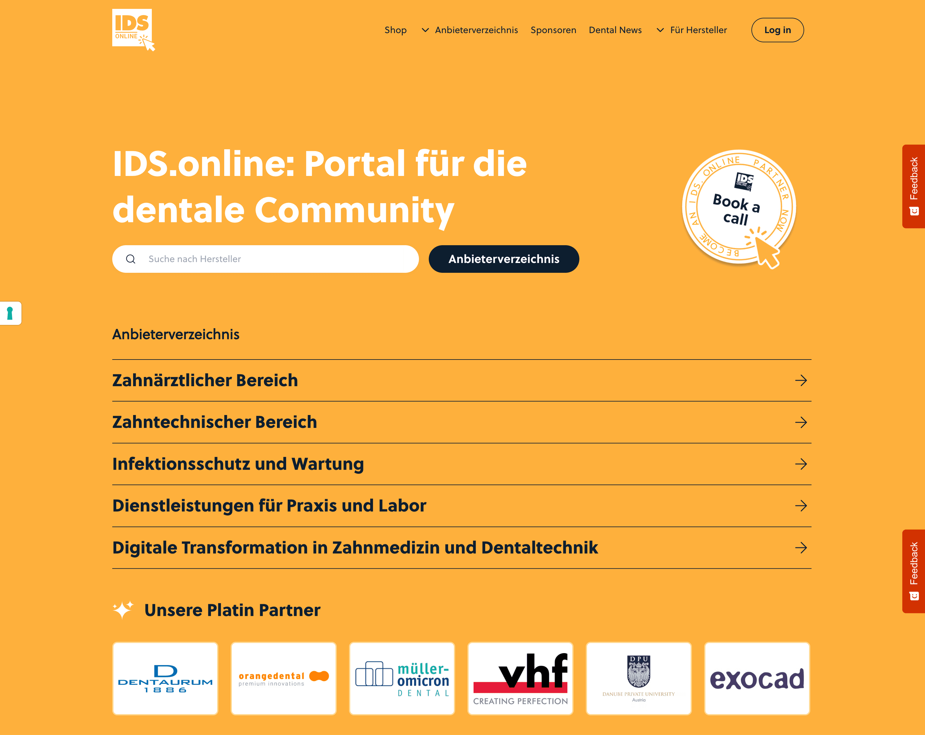 Platin-Partner: Homepage-Präsenz